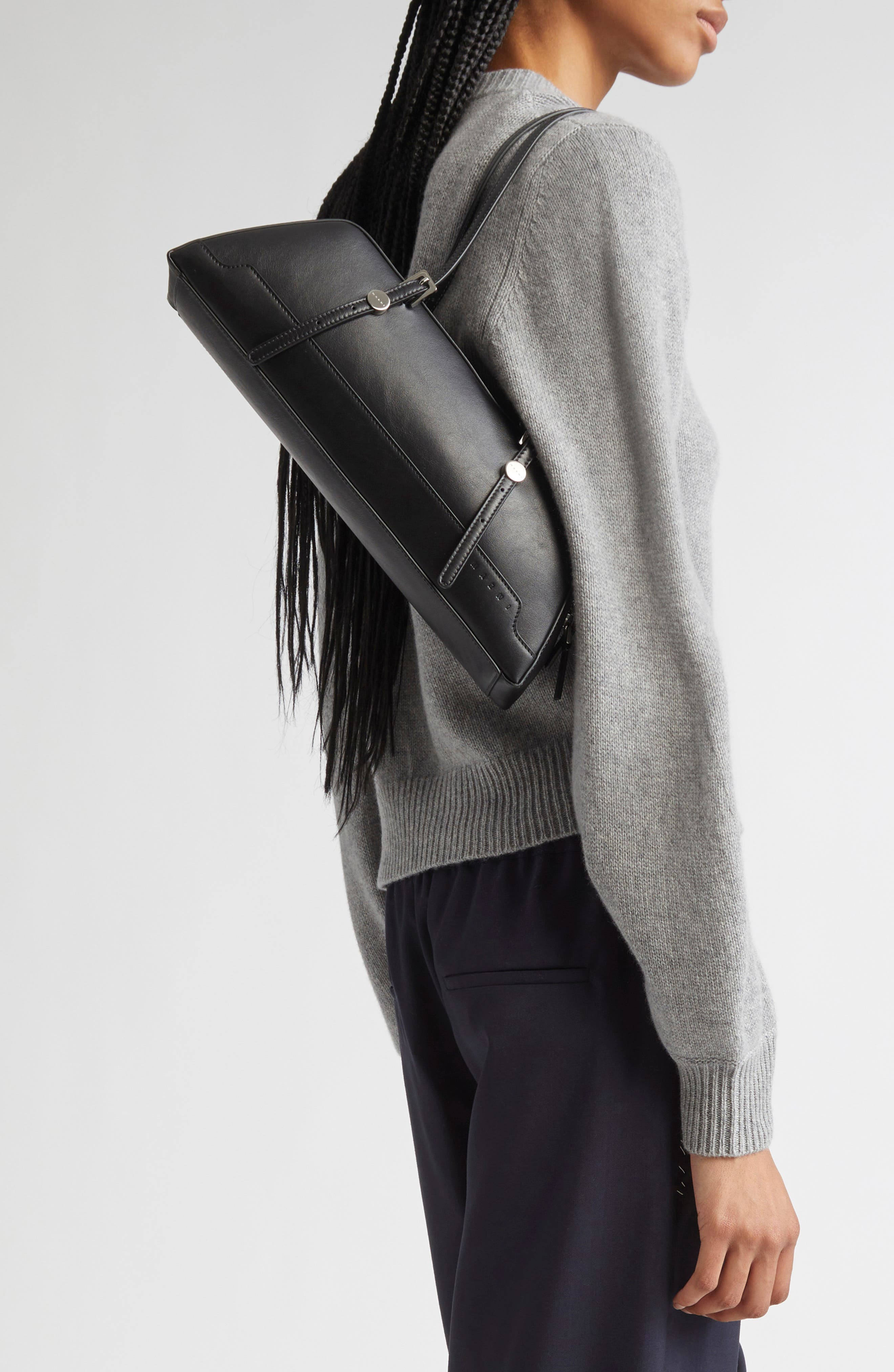 Marni Small East/West Leather Tote in Black at Nordstrom - 3