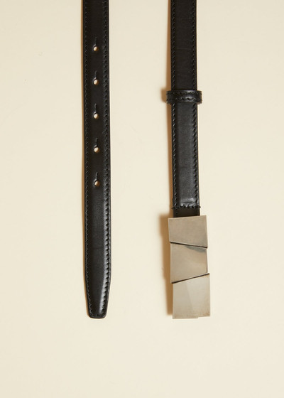 KHAITE The Small Axel Belt in Black Leather with Silver outlook