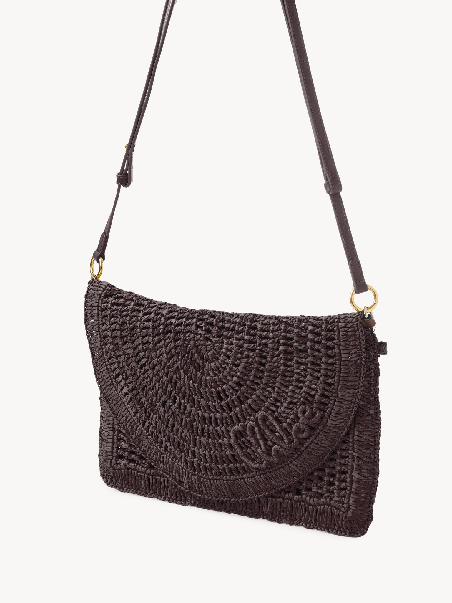 SUMMER BANANA FLAT POUCH WITH STRAP IN RAFFIA - 3