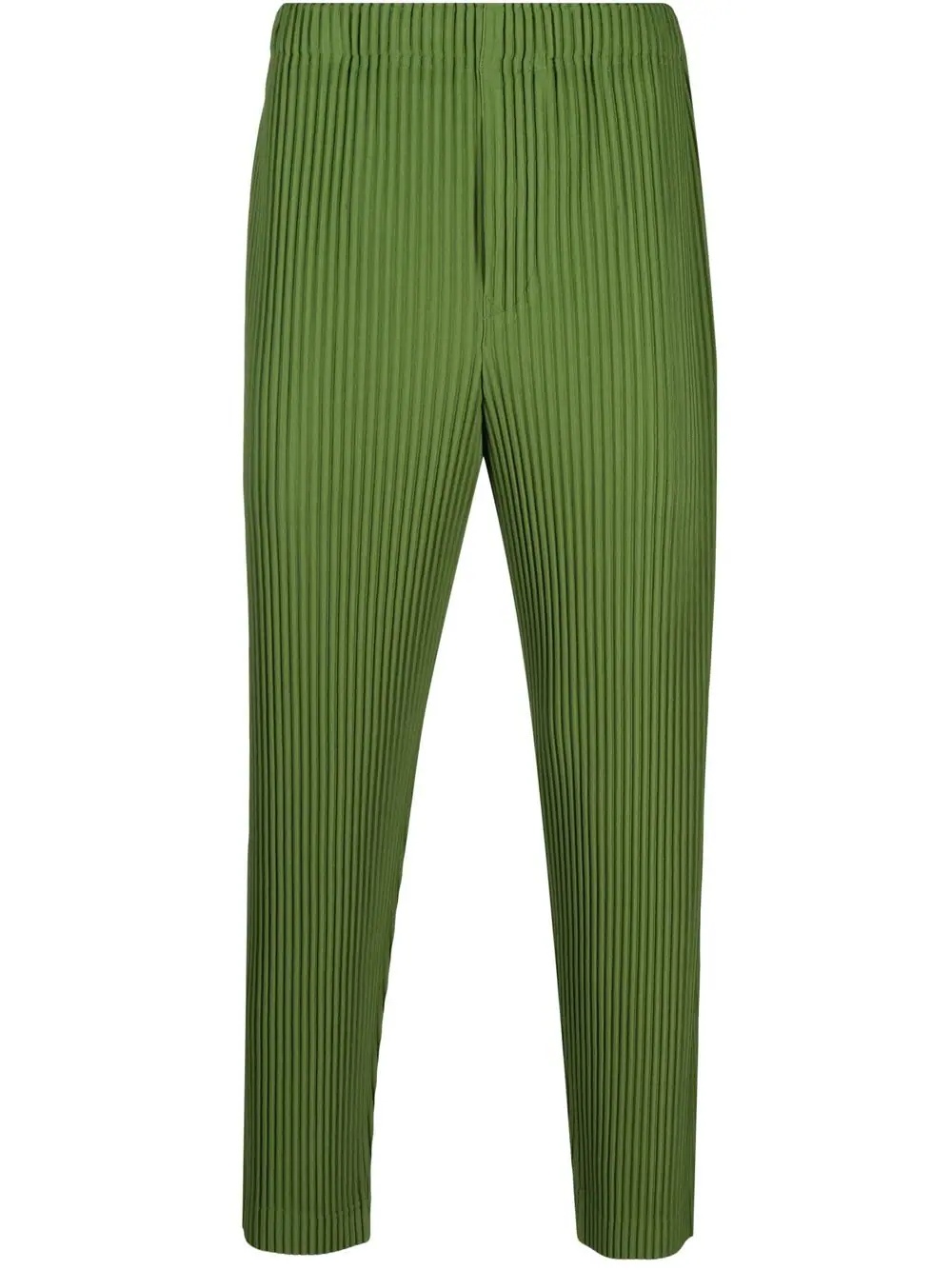 pleated straight-leg trousers - 1