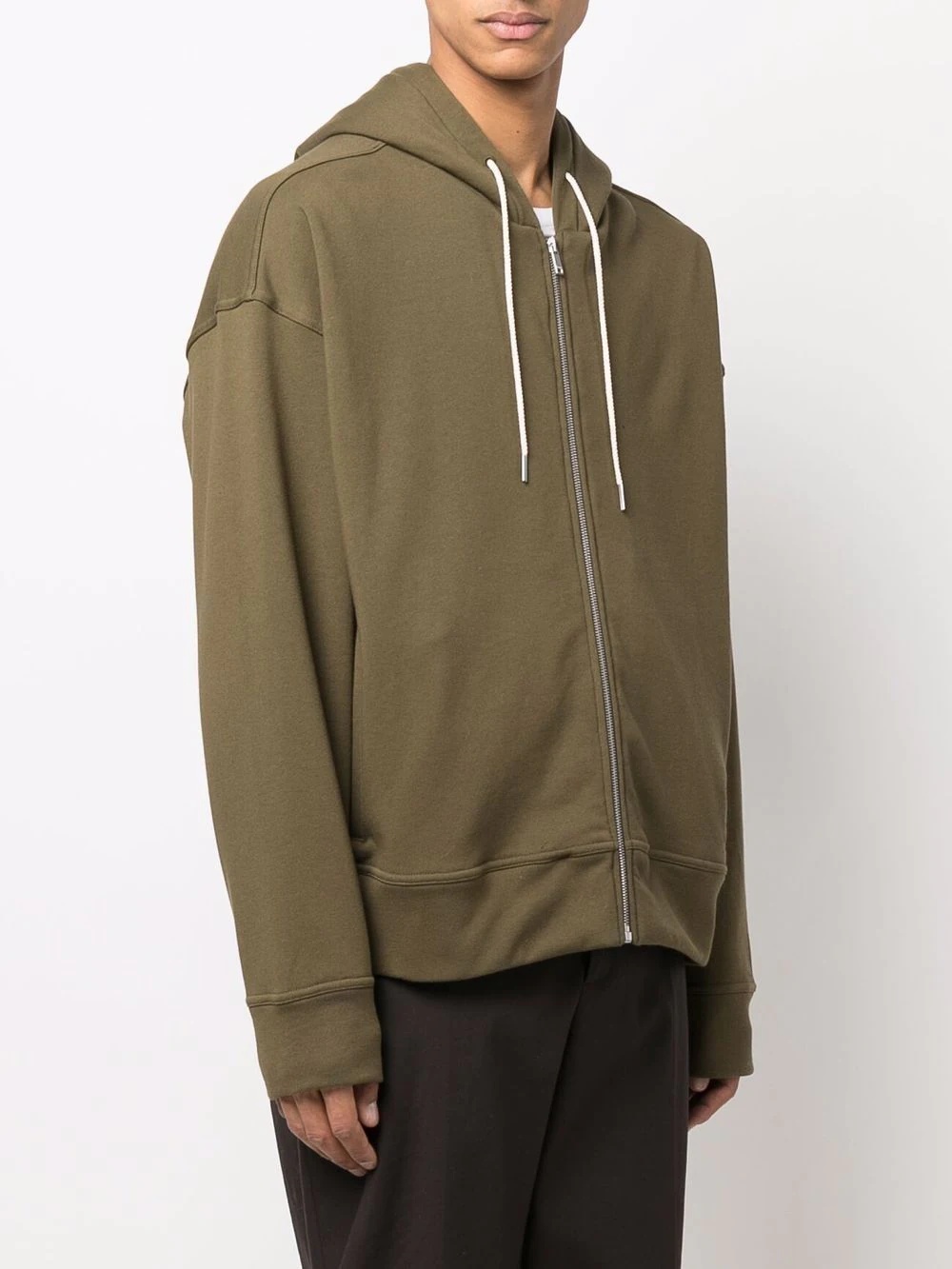 zip-up cotton hoodie - 3