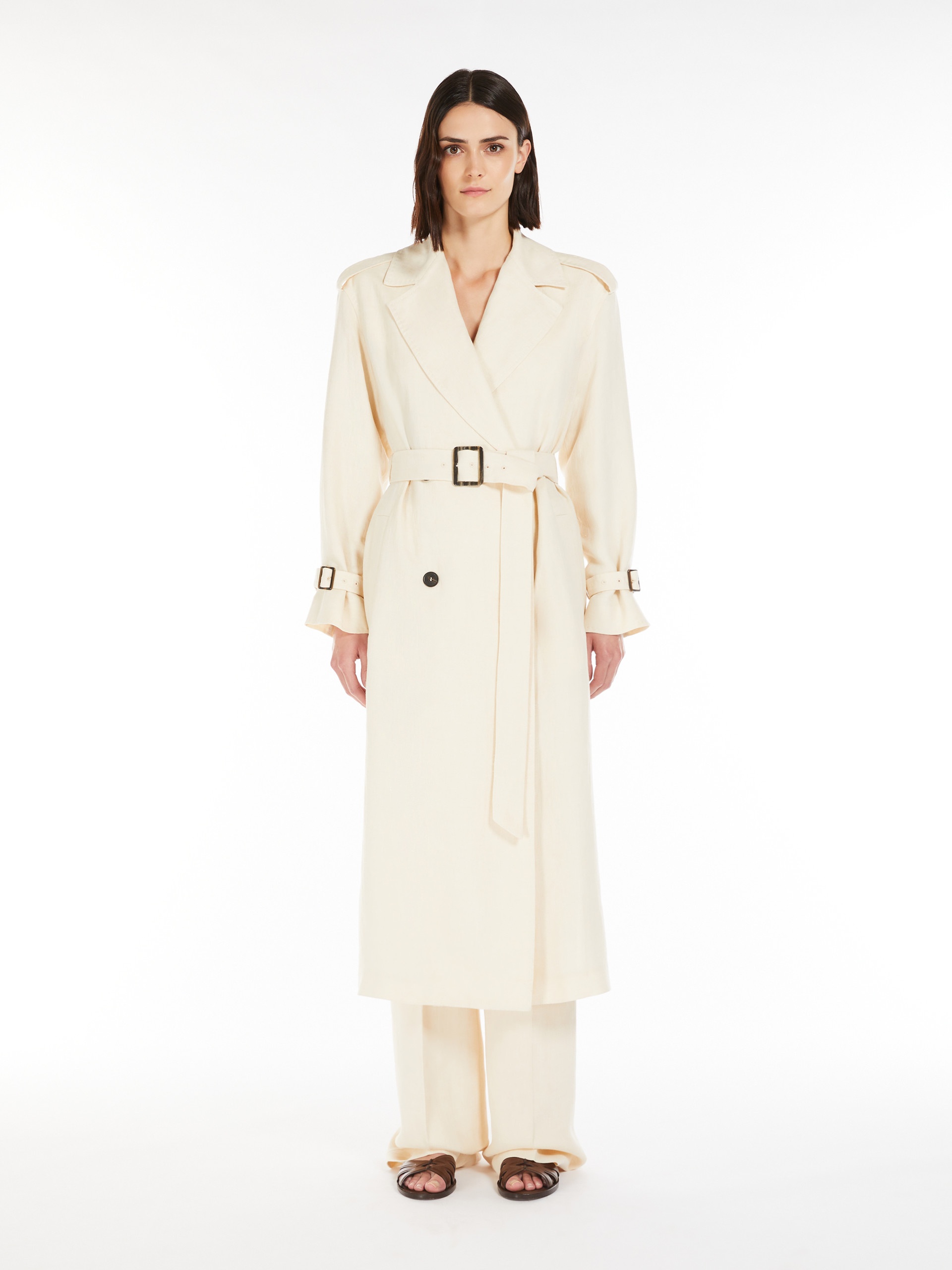 VIESTE Linen twill trench coat - 3