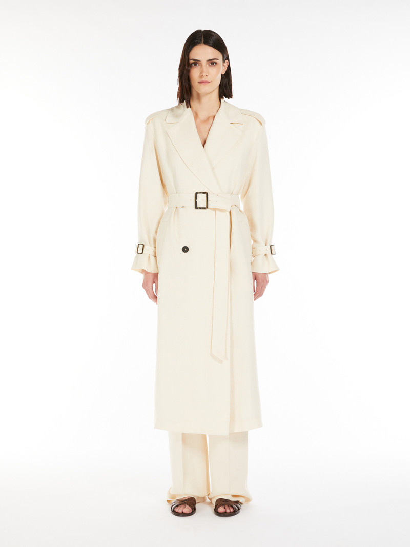 VIESTE Linen twill trench coat 3