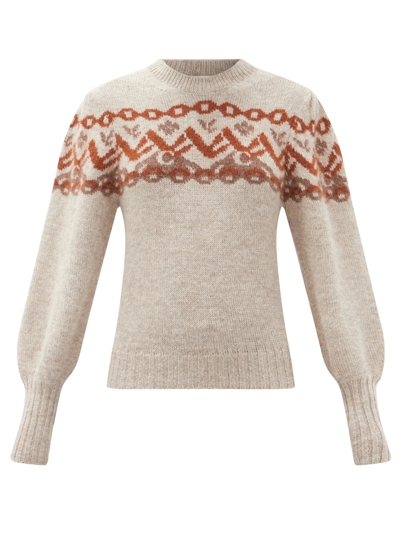 Fair Isle logo-jacquard alpaca-blend sweater - 1