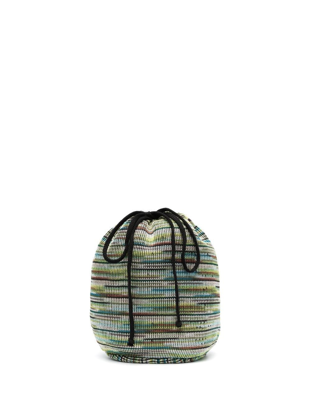 knitted drawstring bucket bag - 1