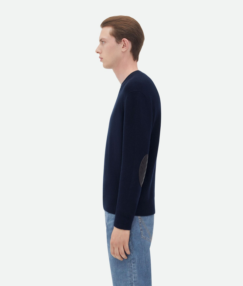 Bottega Veneta Cashmere Jumper With Intrecciato Leather Patches outlook