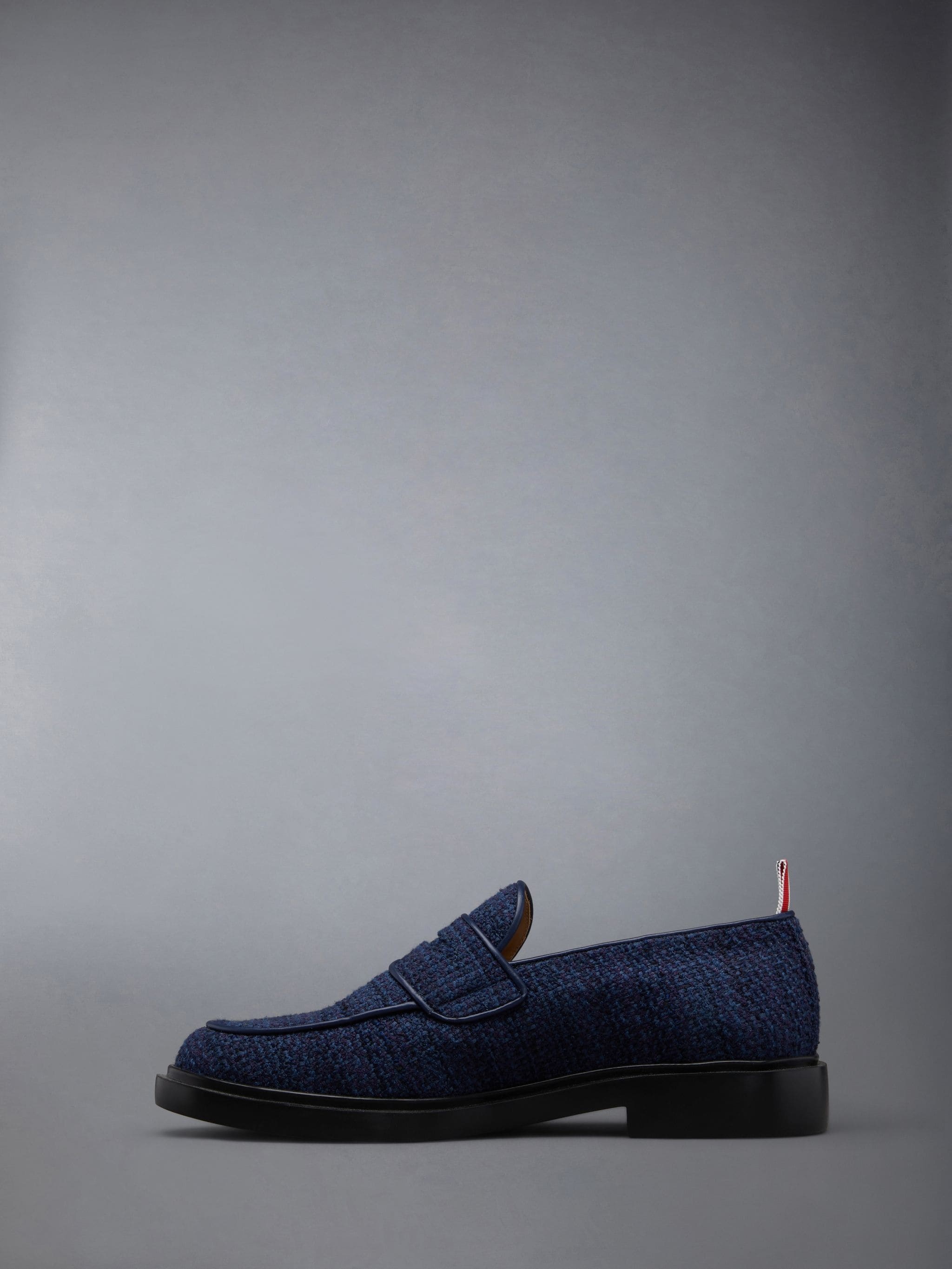Cotton Tweed Rubber Sole Classic Penny Loafer - 3