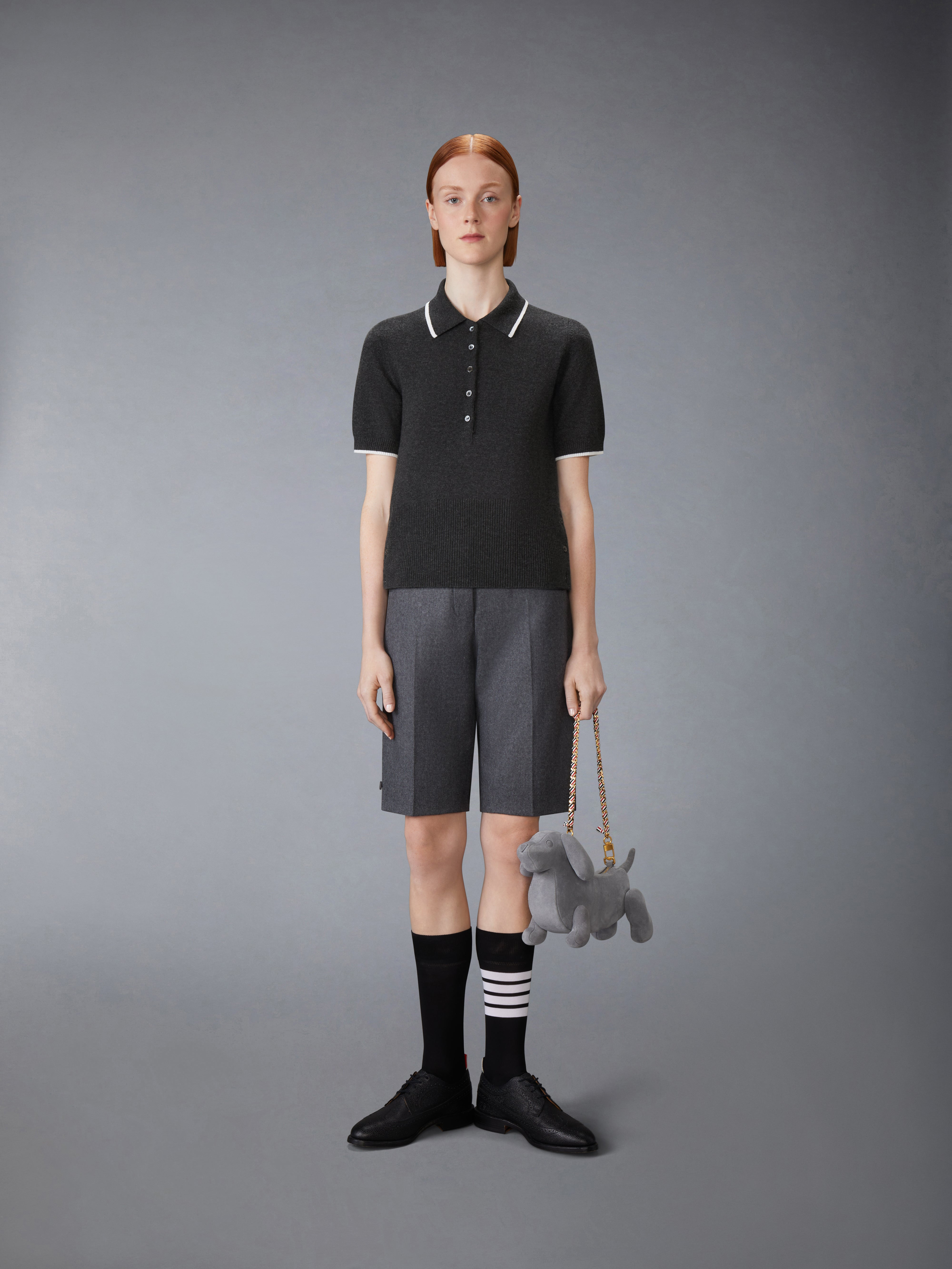 BROWNE 65 JERSEY INTARSIA CASHMERE POLO - 4