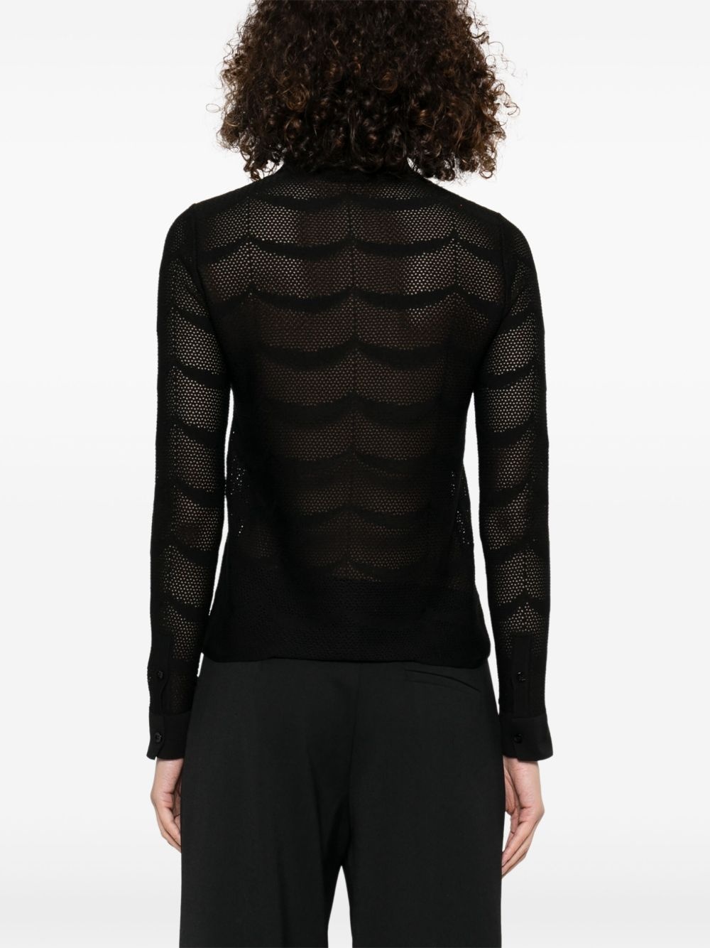 open-knit shirt - 4