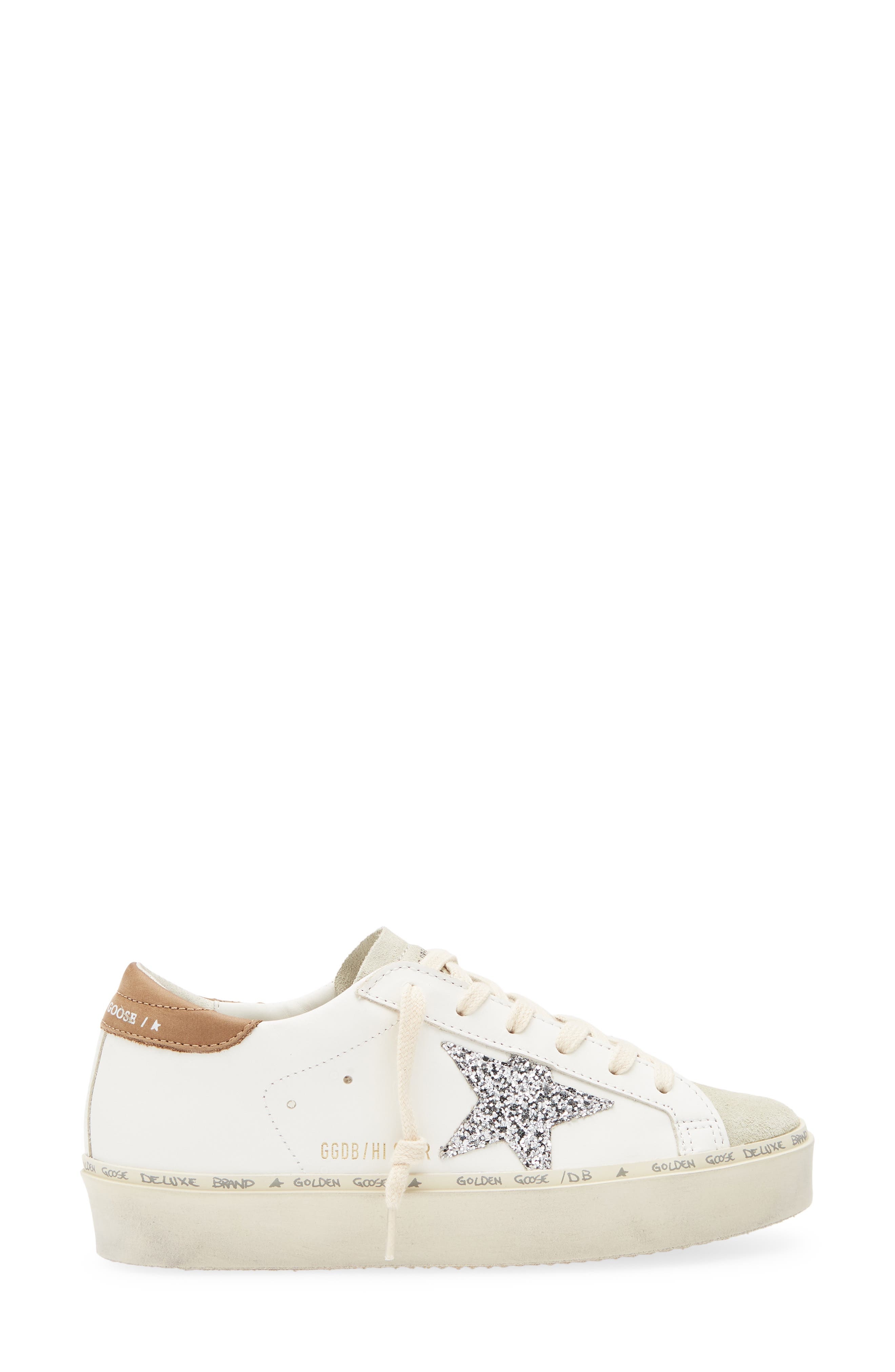 Golden Goose Hi Star Platform Sneaker in White/Ice/Silver/Taupe at Nordstrom - 3