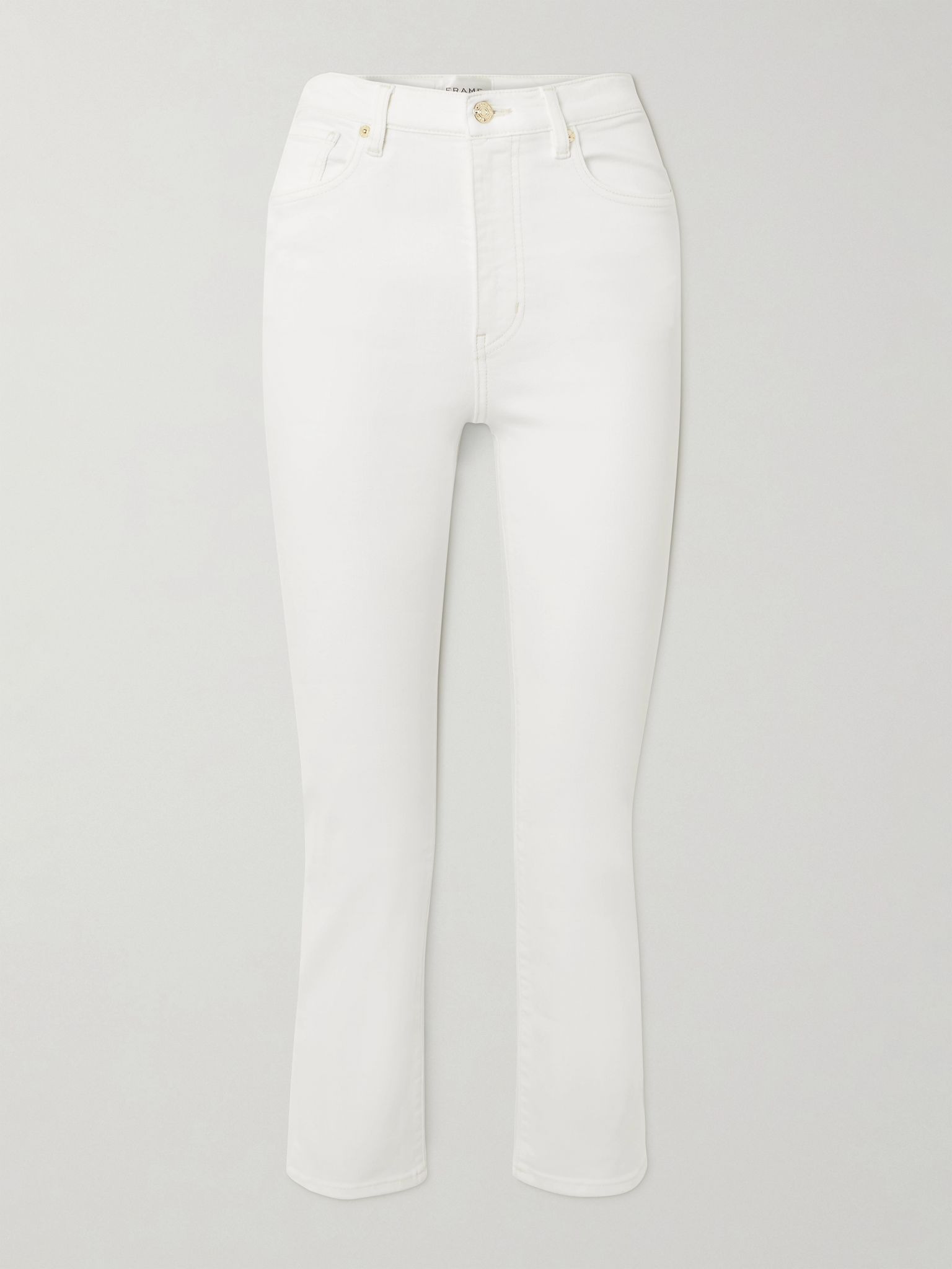 The Pencil cropped high-rise slim-leg jeans White - 1