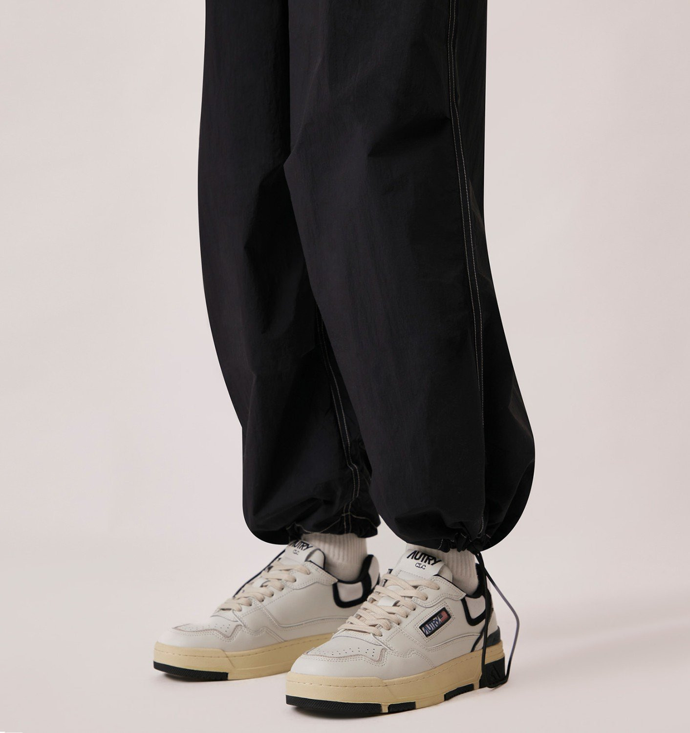 CLC LOW SNEAKERS IN WHITE LEATHER AND BLACK SUEDE - 3