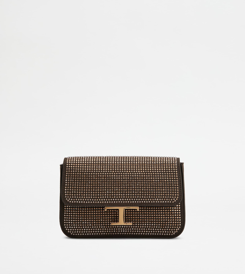T TIMELESS FLAP BAG IN SUEDE MICRO - BROWN 1