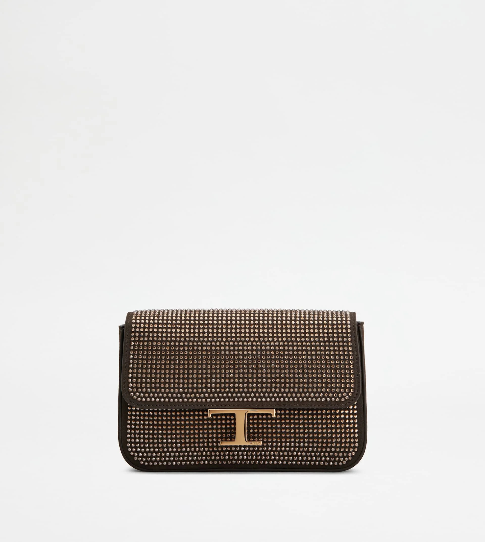 T TIMELESS FLAP BAG IN SUEDE MICRO - BROWN - 1