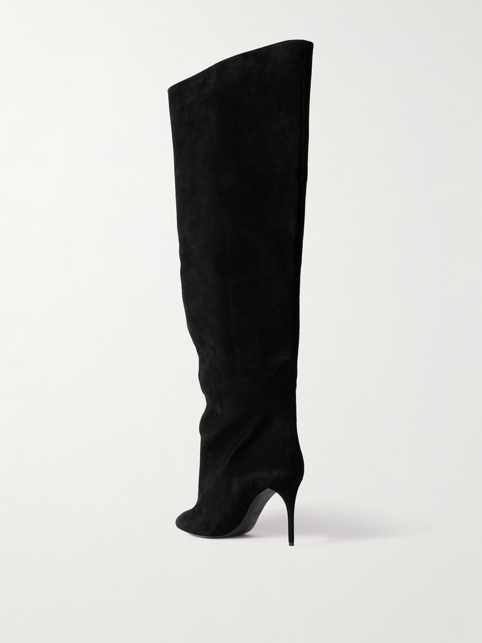 Suede over-the-knee boots Black - 3
