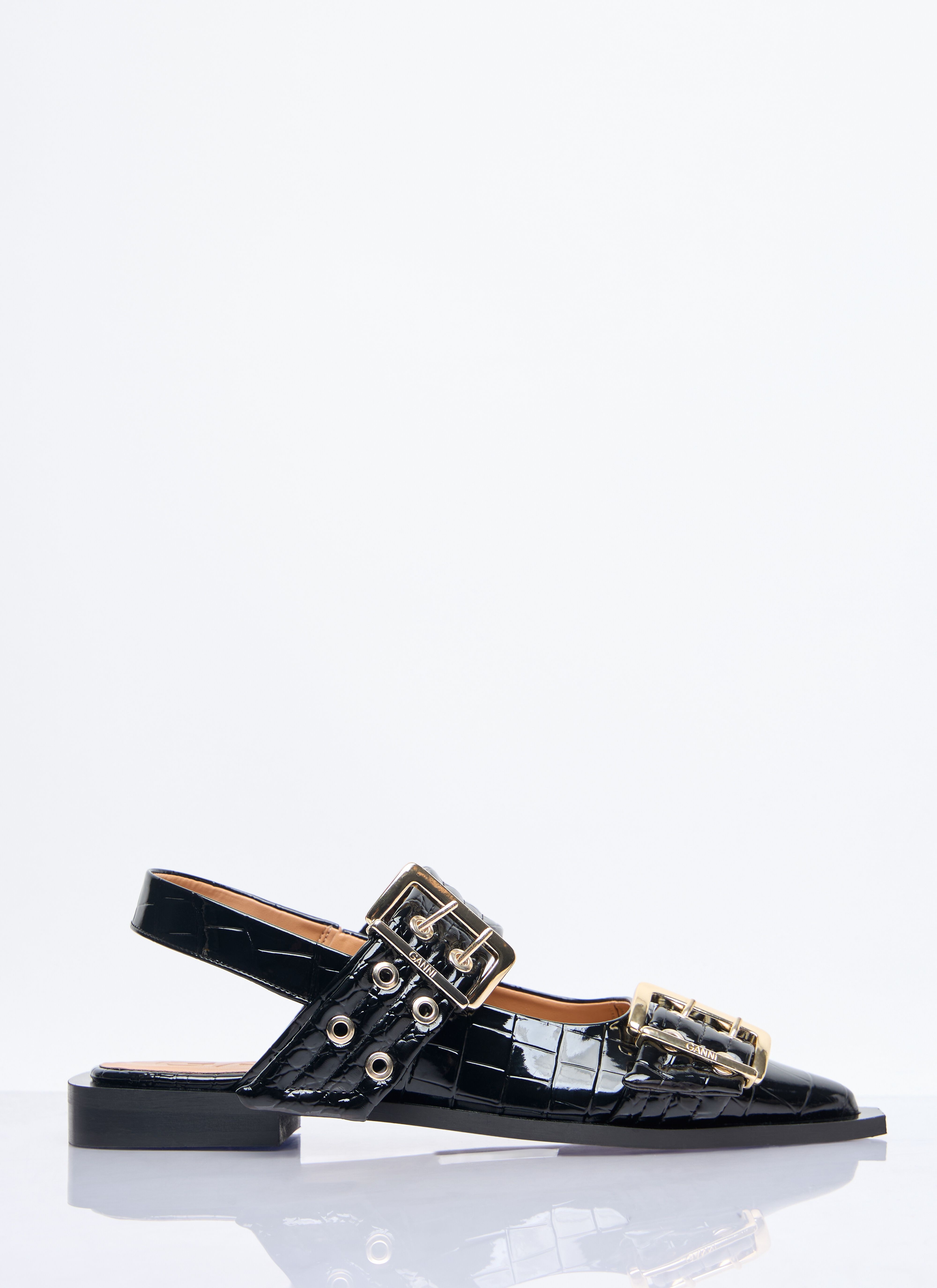 Feminine Buckle Ballerina Flats - 1