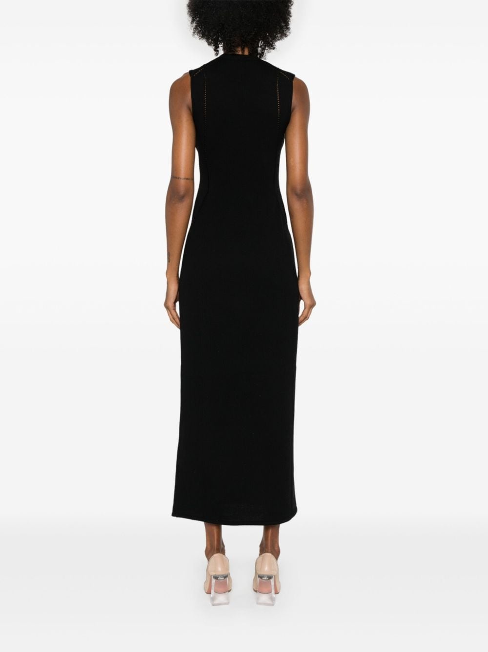 crew-neck knitted maxi dress - 4
