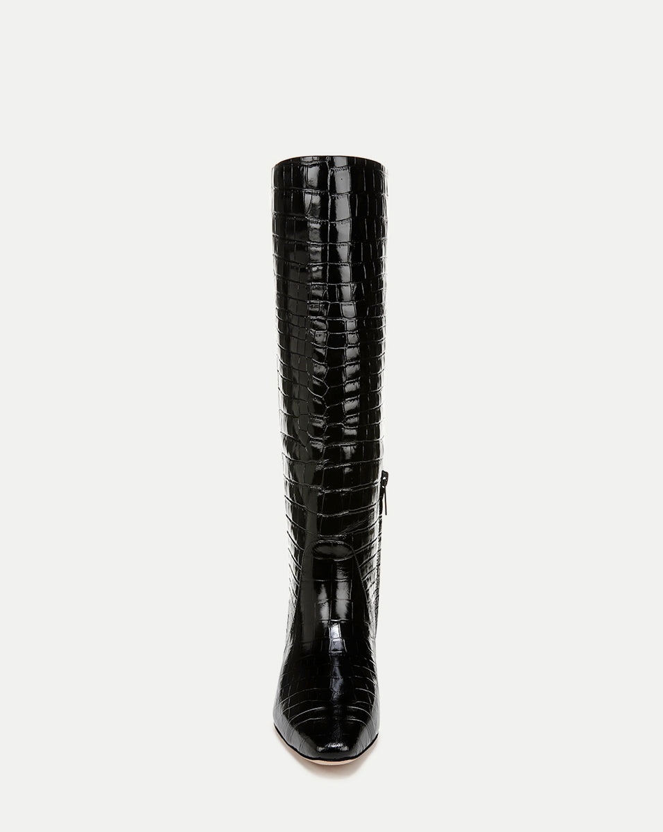 CECILE CROC-EMBOSSED TALL BOOT - 3
