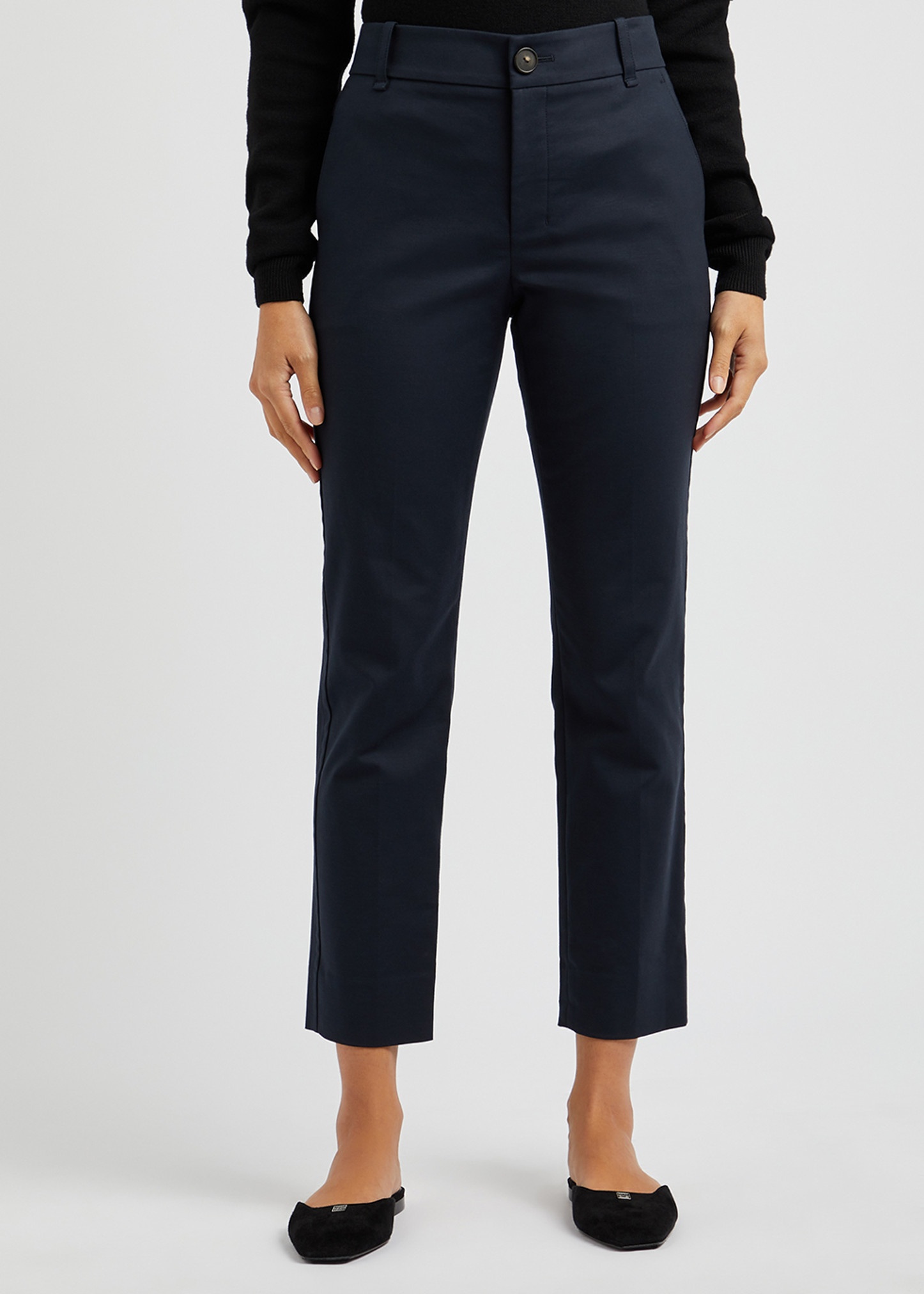 Tapered cotton-blend trousers - 2