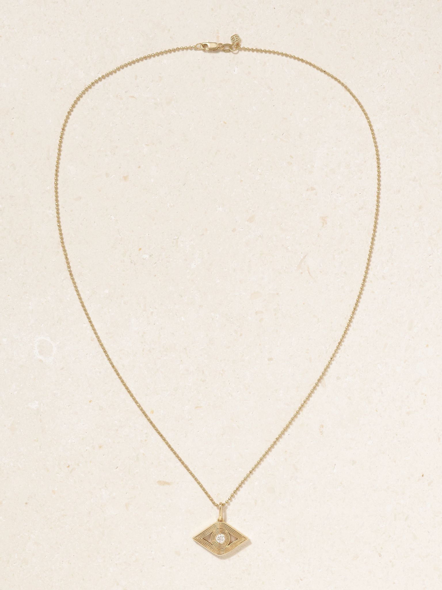 Extra Large Evil Eye 14-karat gold diamond necklace Gold - 4
