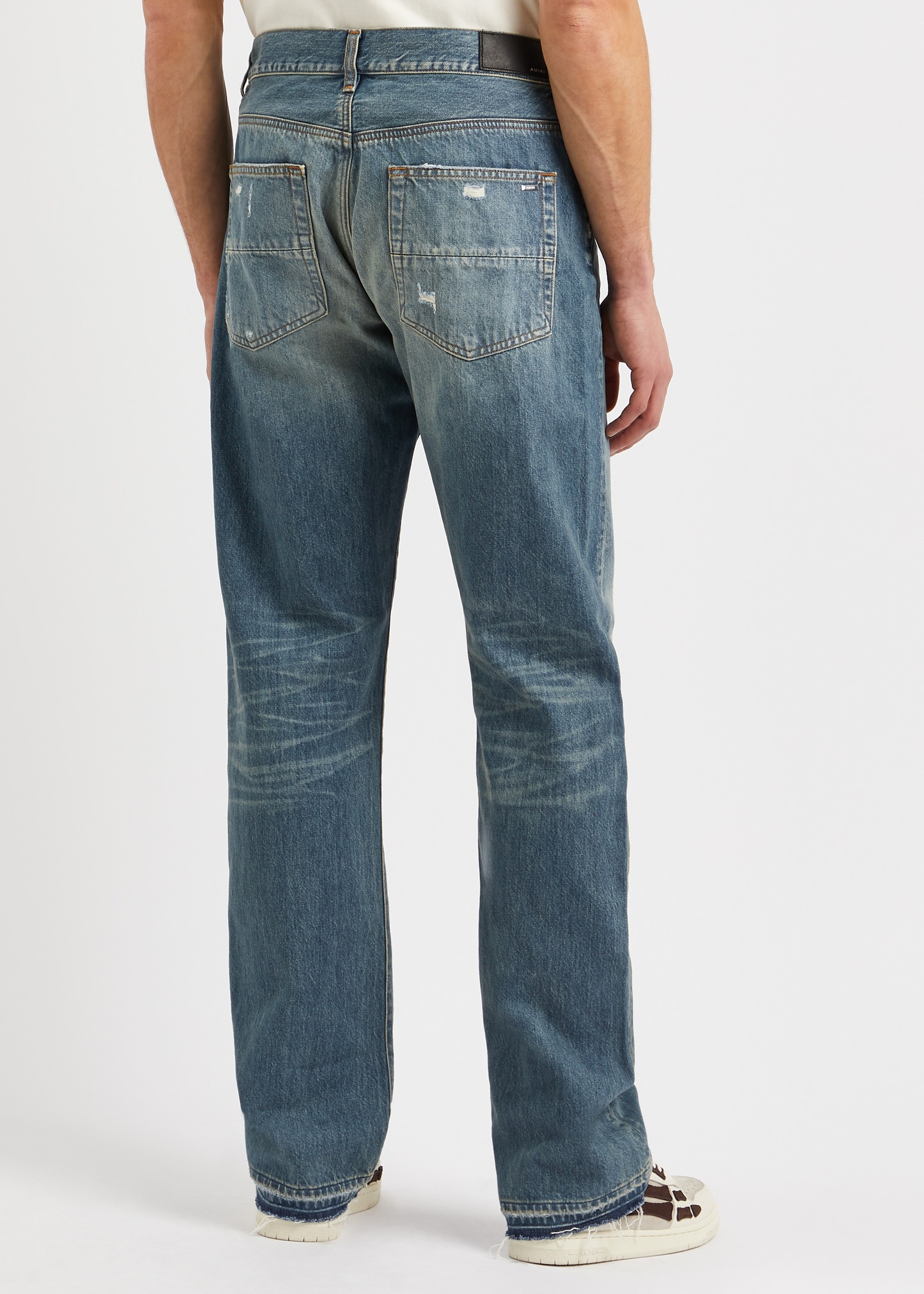 Distressed straight-leg jeans - 3