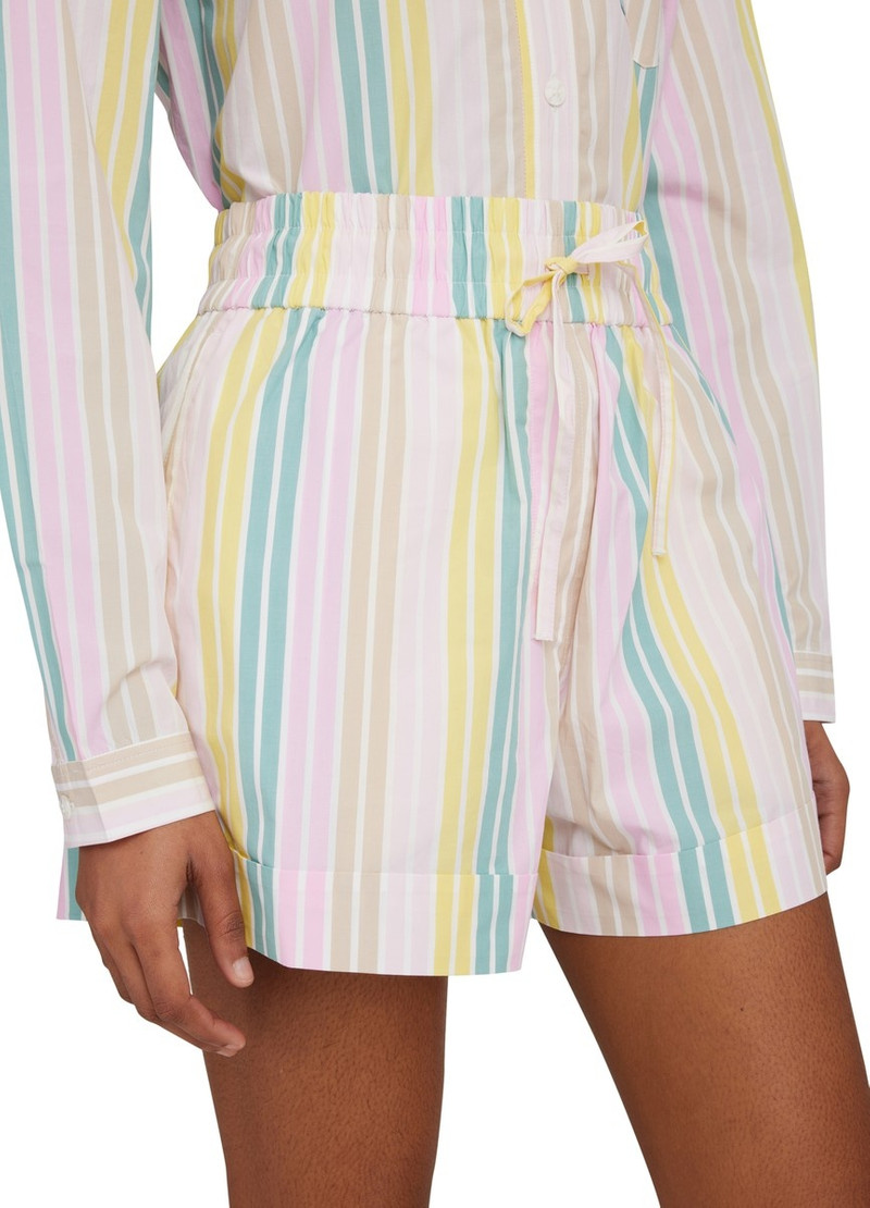 Stripe Cotton Elasticated Shorts 4