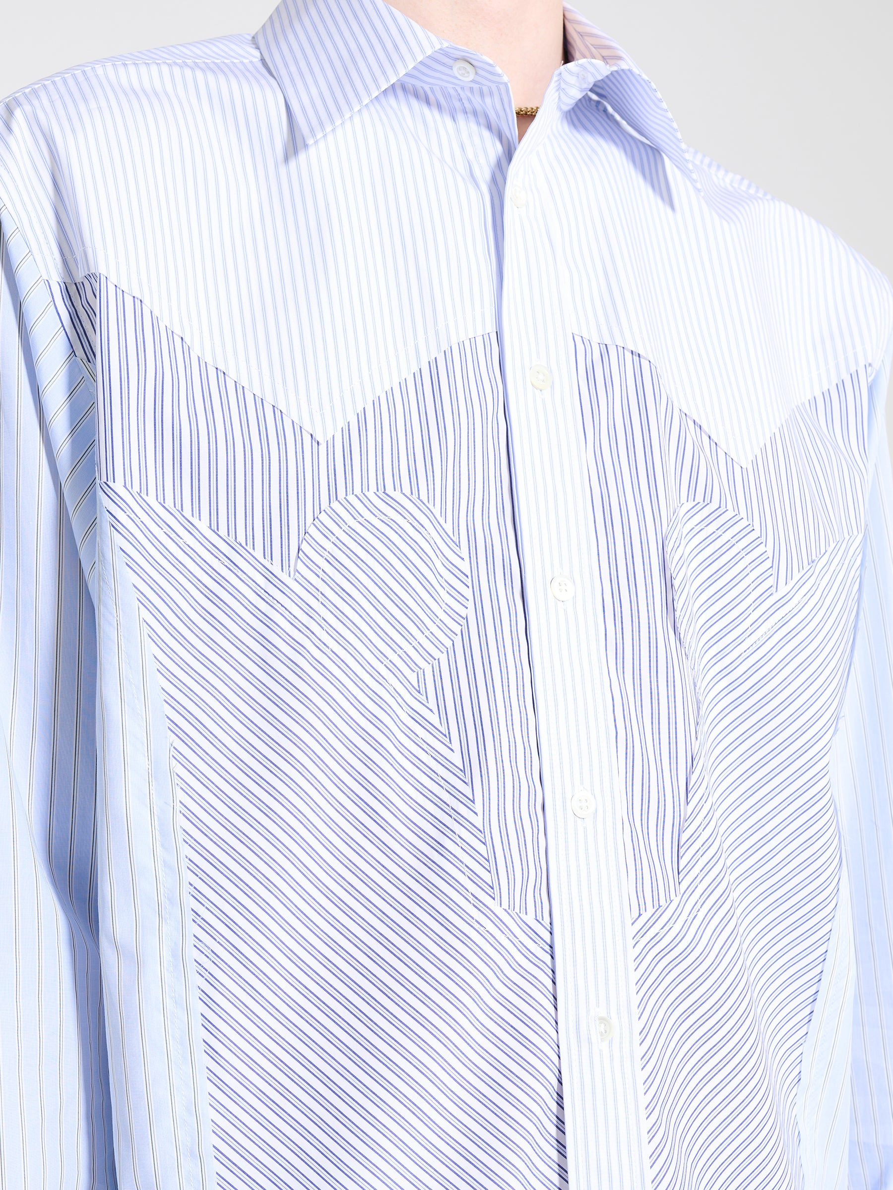 MAISON MARGIELA LONG SLEEVED SHIRT WHITE BLUE - 5