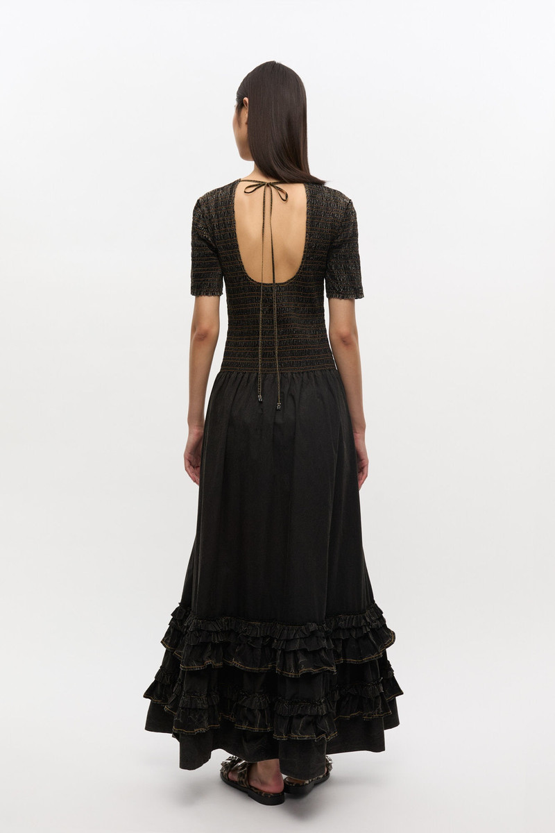 BLACK WASHED SMOCK DRESS 3