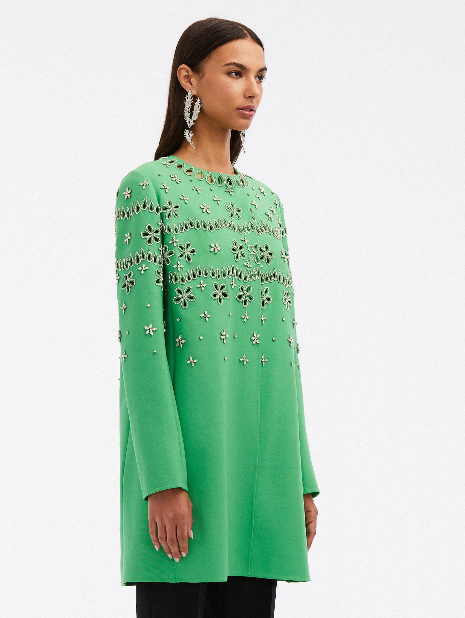 CRYSTAL EYELET COAT - 4