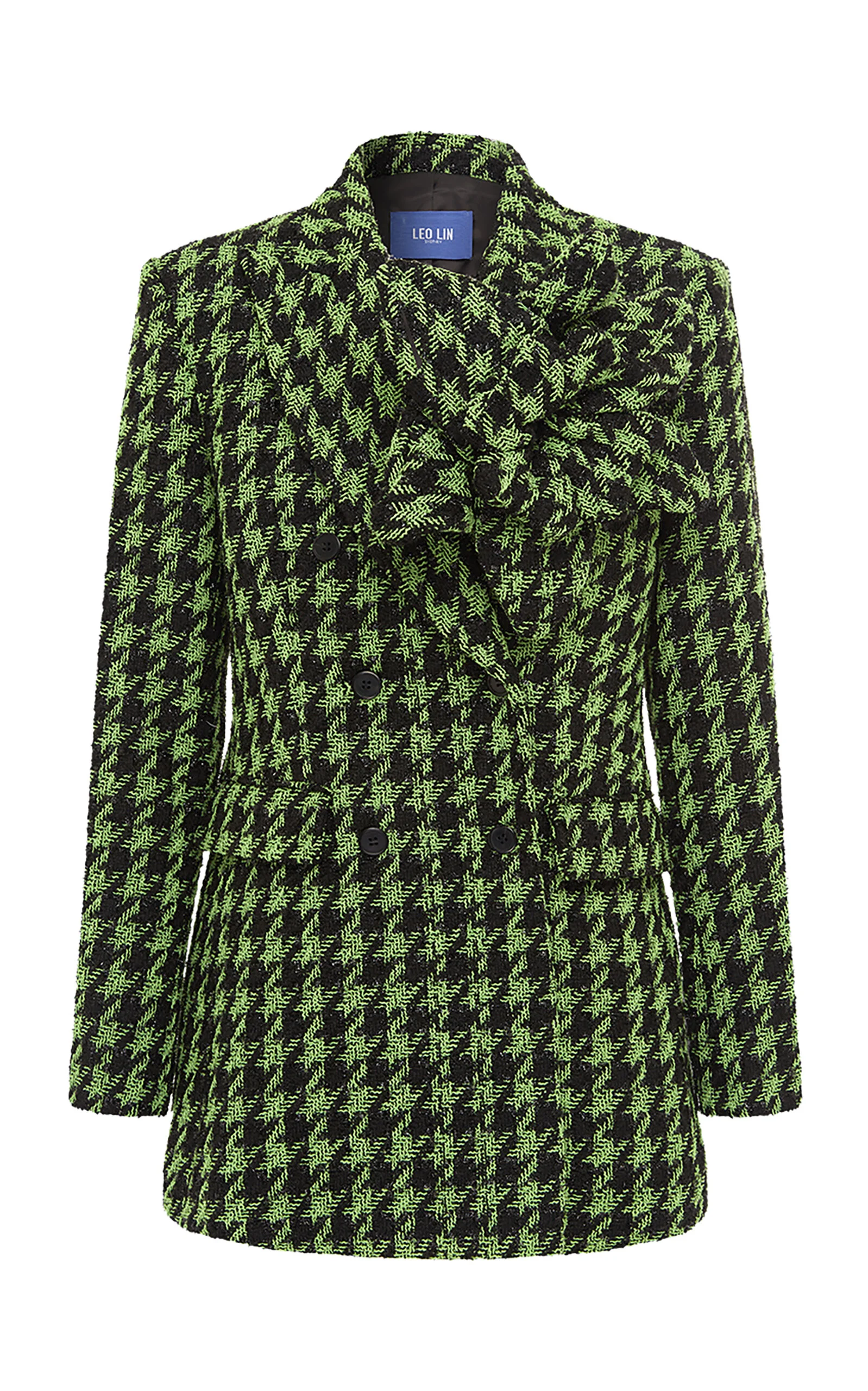 Jazly Houndstooth Tweed Blazer green - 1