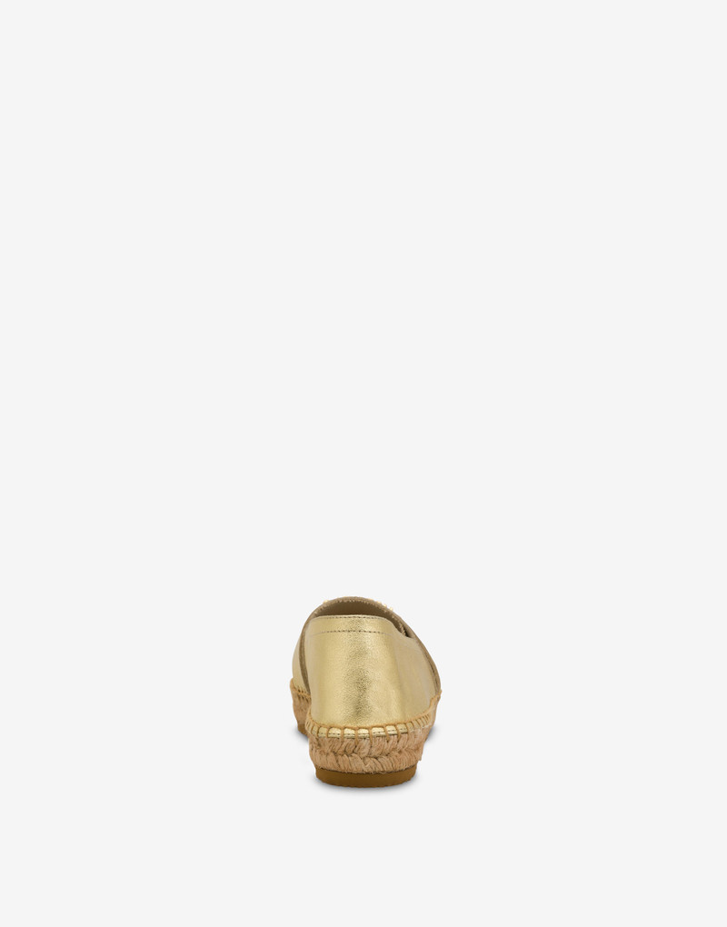 Moschino MINI LETTERING LAMINATED ESPADRILLES outlook