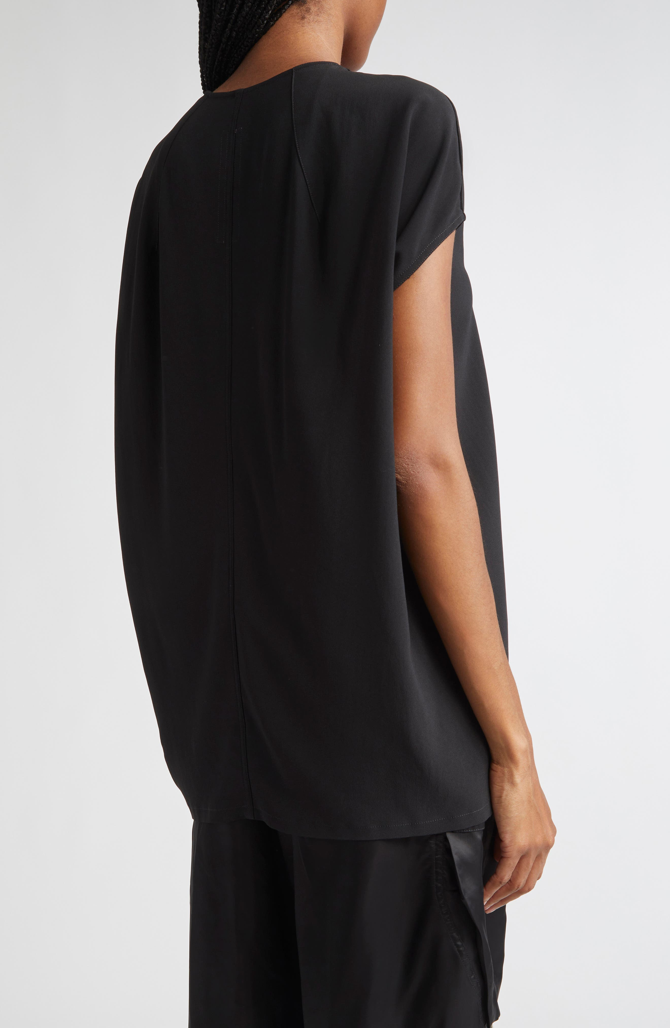 Rick Owens Floating Washed Charmeuse Top in Black at Nordstrom - 3
