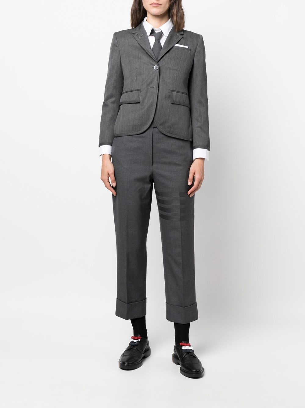 4-Bar stripe cropped wool trousers - 2
