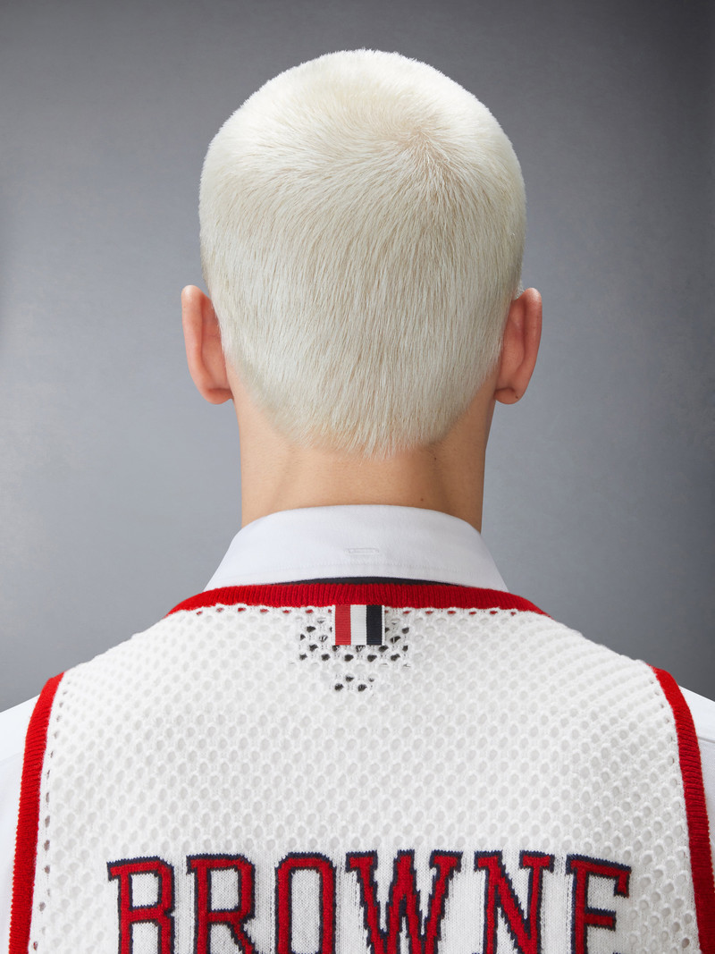 INTARSIA CASHMERE MESH BASKETBALL JERSEY 10