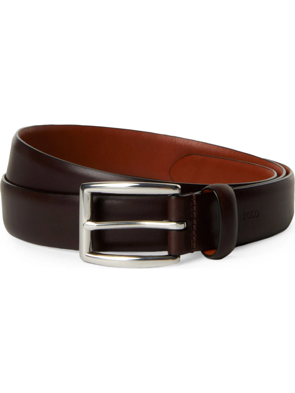 Harness embossed-logo leather dress belt - 1