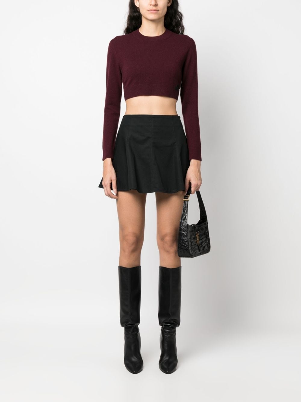 merino-blend cropped jumper - 2