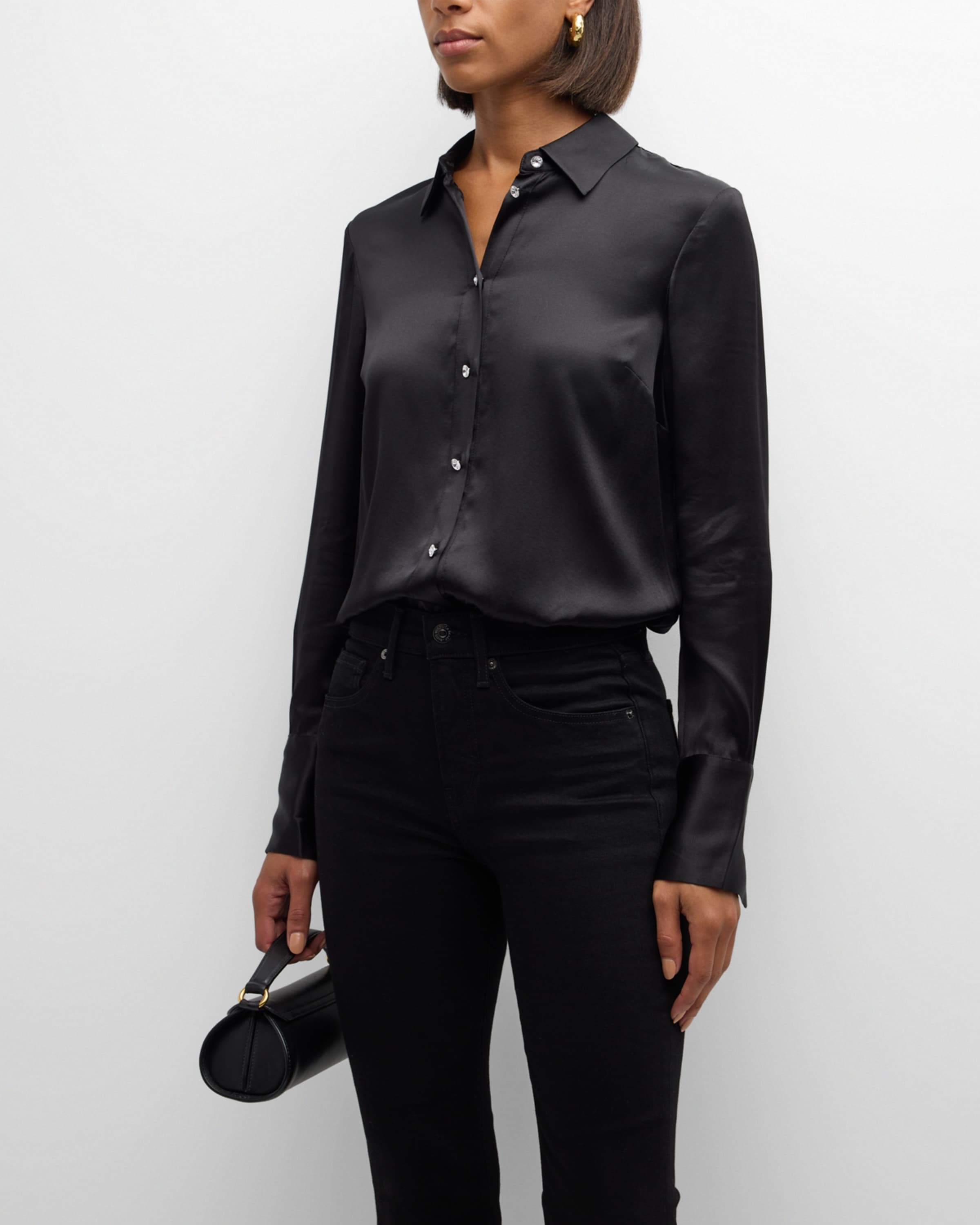 Monique Long-Sleeve Satin Top - 2