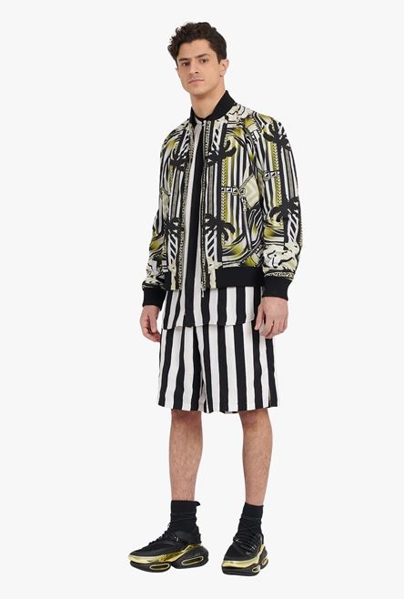Nylon bomber jacket with multicolor print - 2