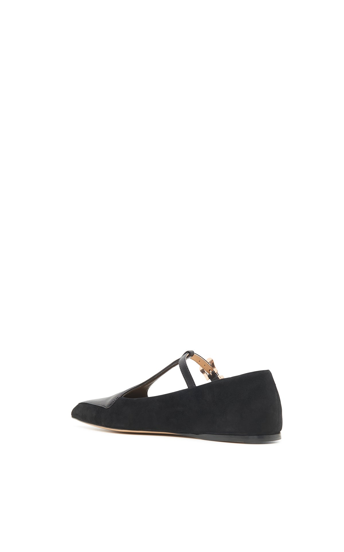 Liv Ballerina Flat Shoe in Black Suede - 3