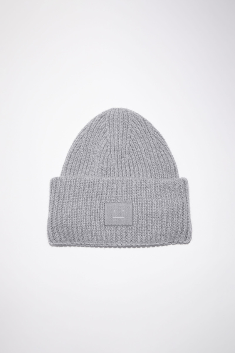 Large face logo beanie - Grey Melange 1