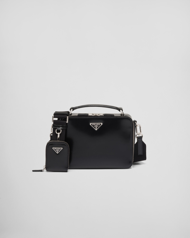 Medium Prada Brique brushed leather bag 1