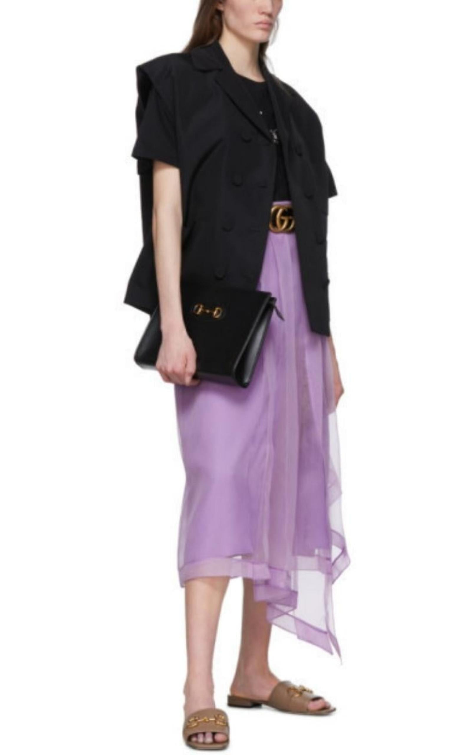 Purple Silk Organza Skirt - 2