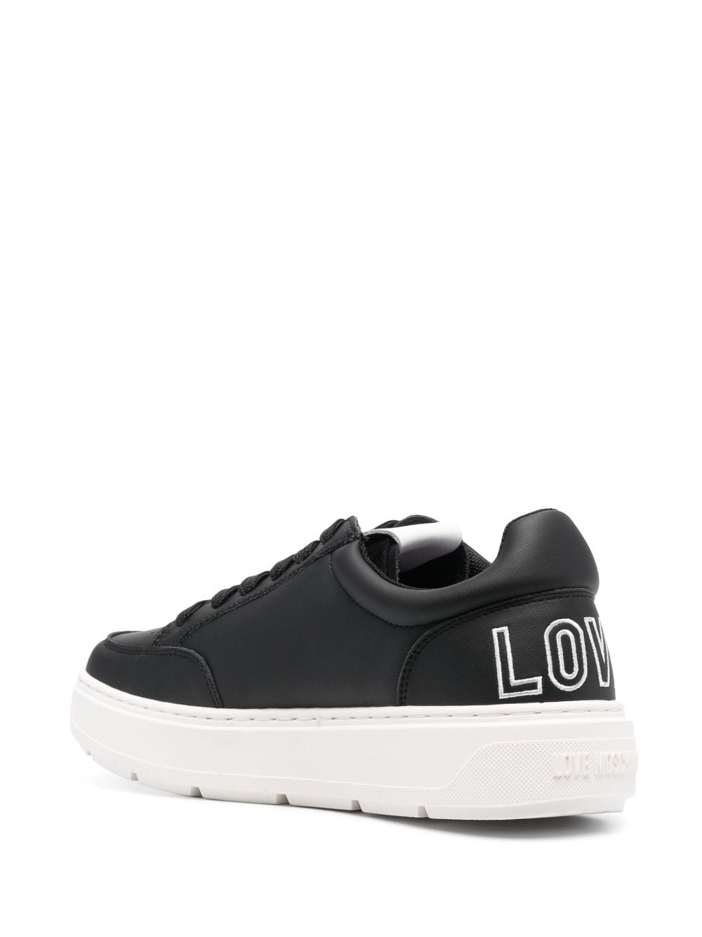 low-top leather sneakers - 3