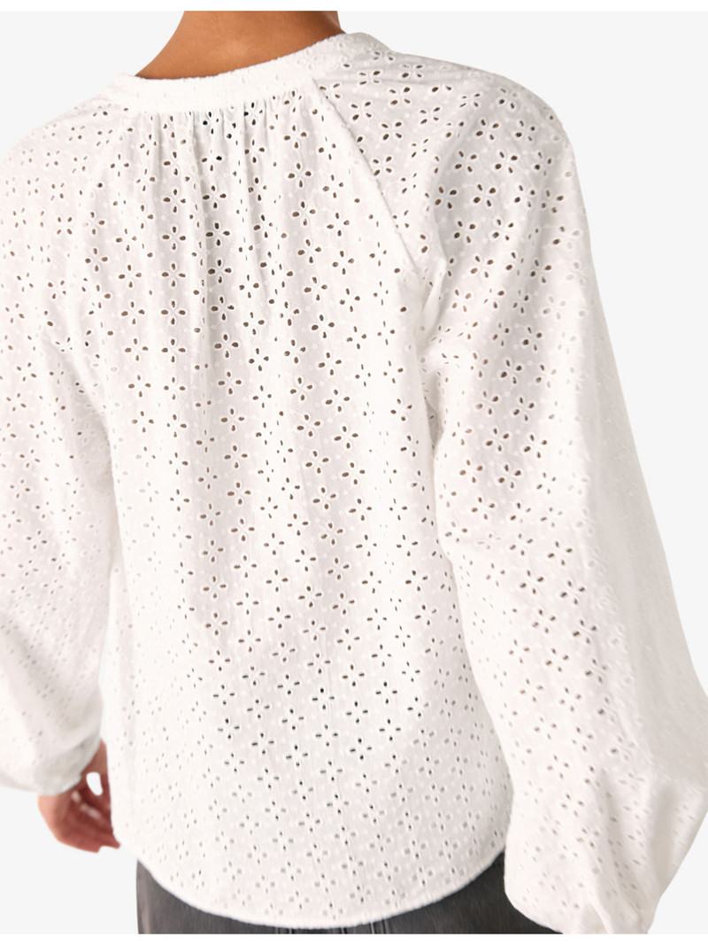 Broderie V-Neck Cotton Blouse 4