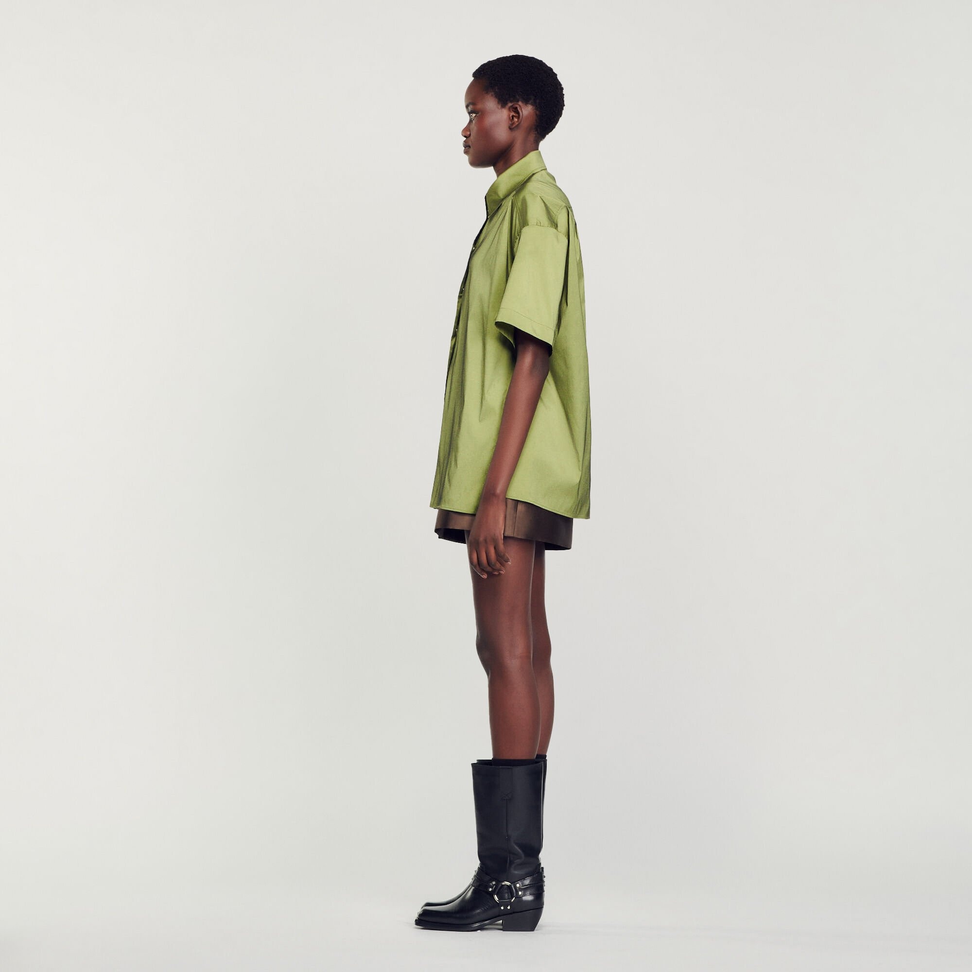 OVERSIZE SATIN SHIRT - 7