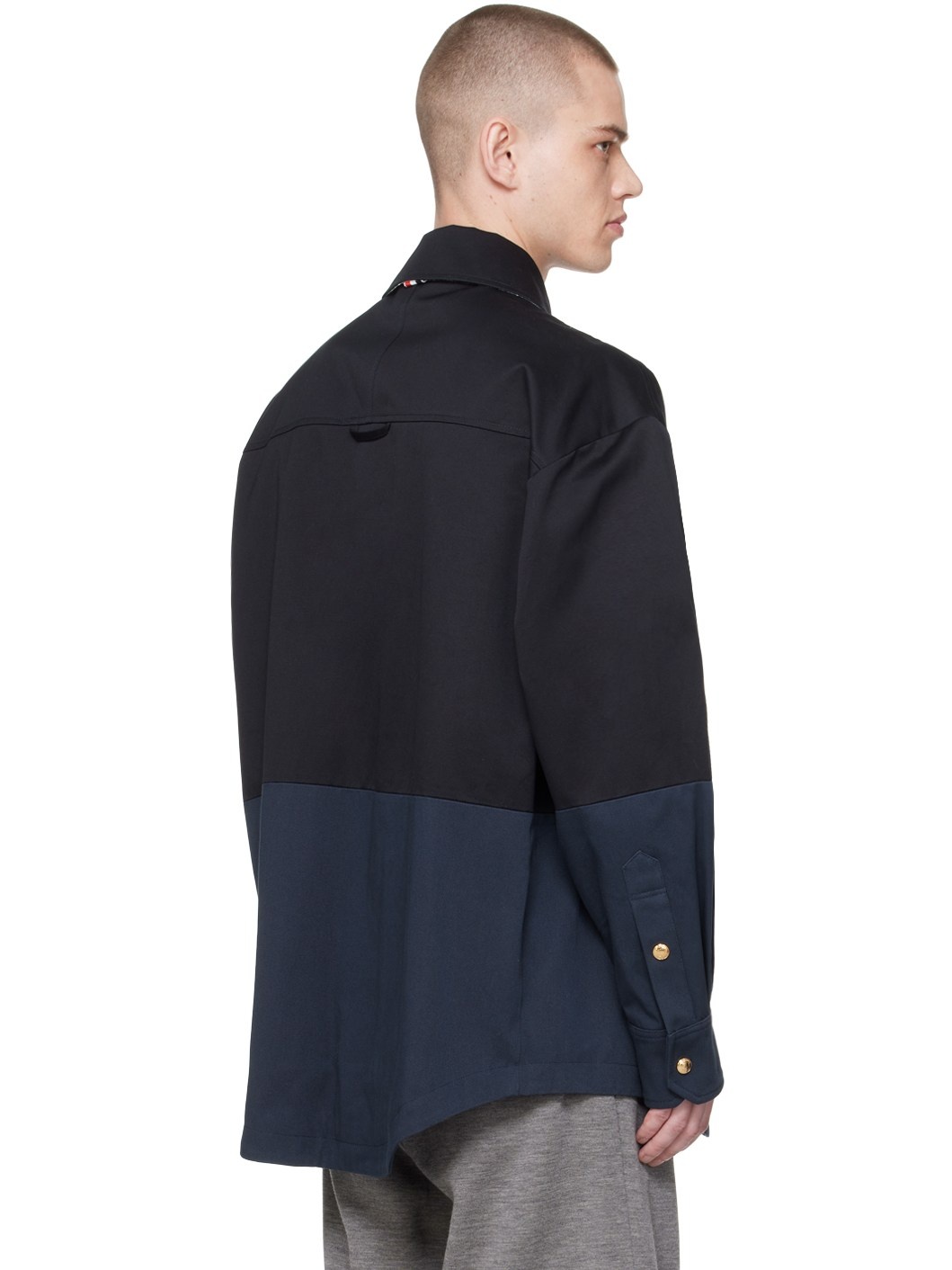 Navy Paneled Jacket - 3