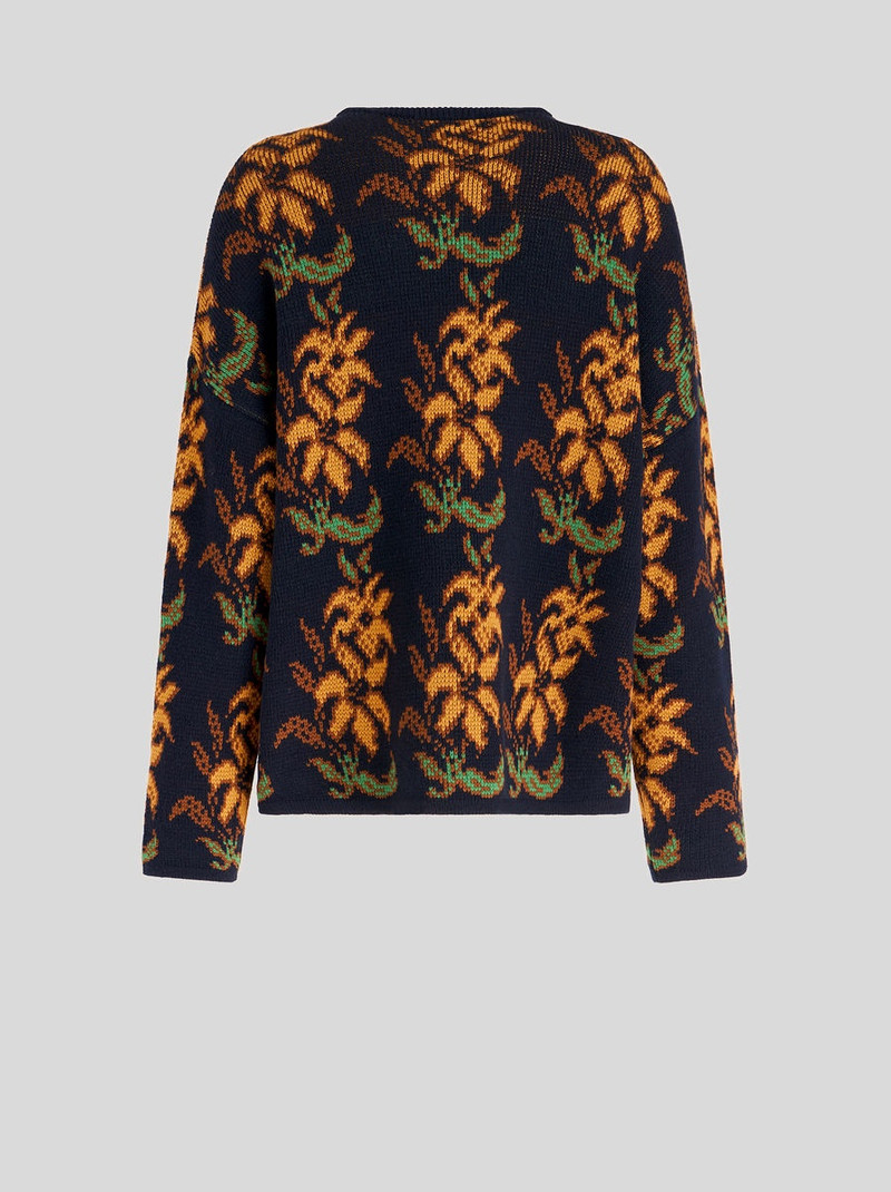 FLORAL OVERSIZE ROUND NECK JUMPER 5