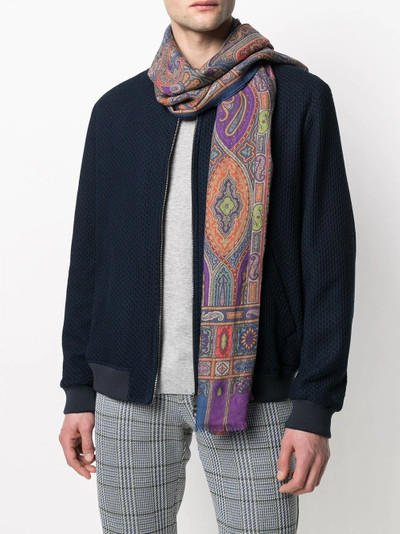 Etro paisley frayed scarf outlook