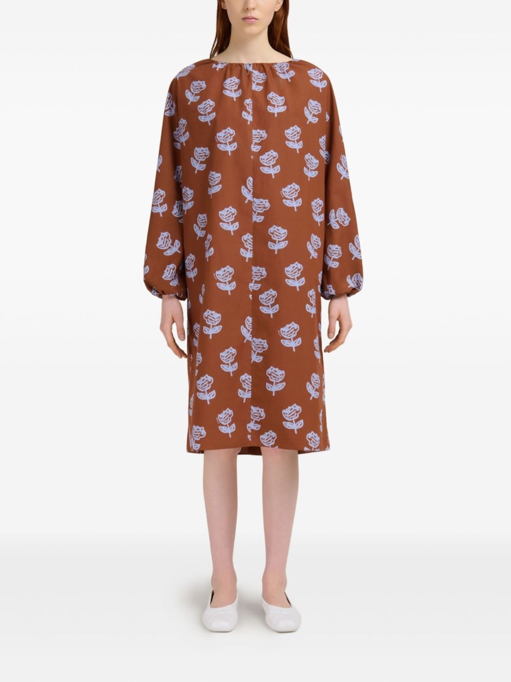 floral-print long-sleeve dress - 2