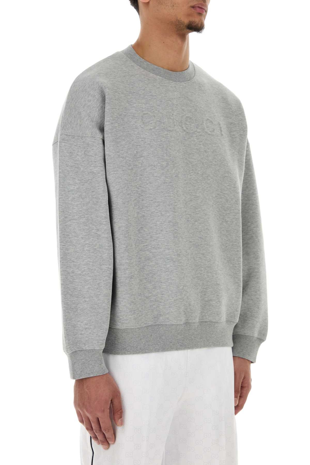 Gucci Men Grey Cotton Blend Oversize Sweatshirt - 3